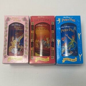 Disney Collector Series Drinkware Set B&TB, The Lion King, and Peter Pan